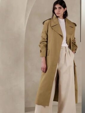 Banana Republic NWT Timeless Trench Coat Belt British Khaki NEW $320